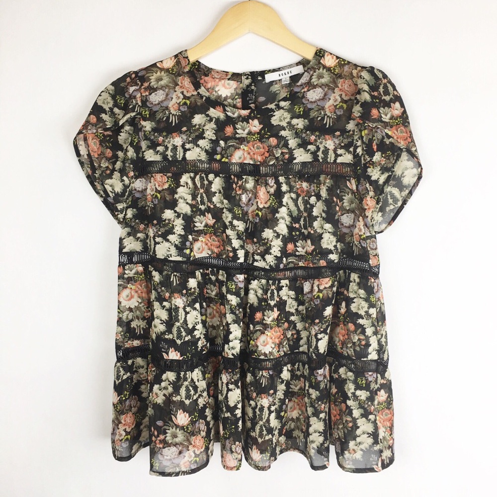 Ro & De | Small | Blouse | Floral | Cap Sleeve